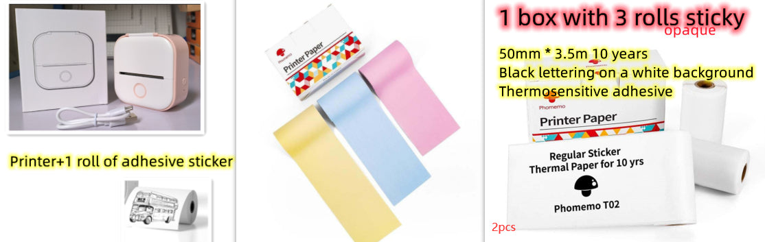 Impressora portátil mini térmica de etiquetas, impressora fotográfica doméstica, impressora para estudantes, impressora de questões erradas, mini impressora de etiquetas compatível com Bluetooth, etiqueta de preço