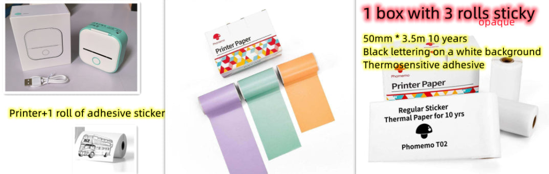 Impressora portátil mini térmica de etiquetas, impressora fotográfica doméstica, impressora para estudantes, impressora de questões erradas, mini impressora de etiquetas compatível com Bluetooth, etiqueta de preço