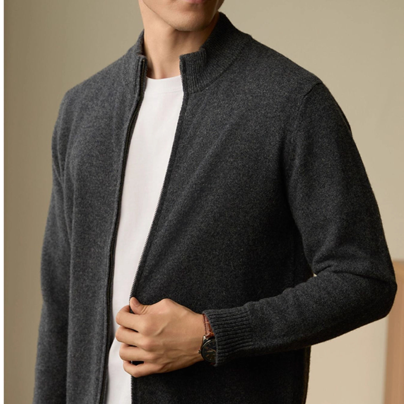 Jaqueta Casual Tricô Masculina Nova de Negócios Outono/Inverno