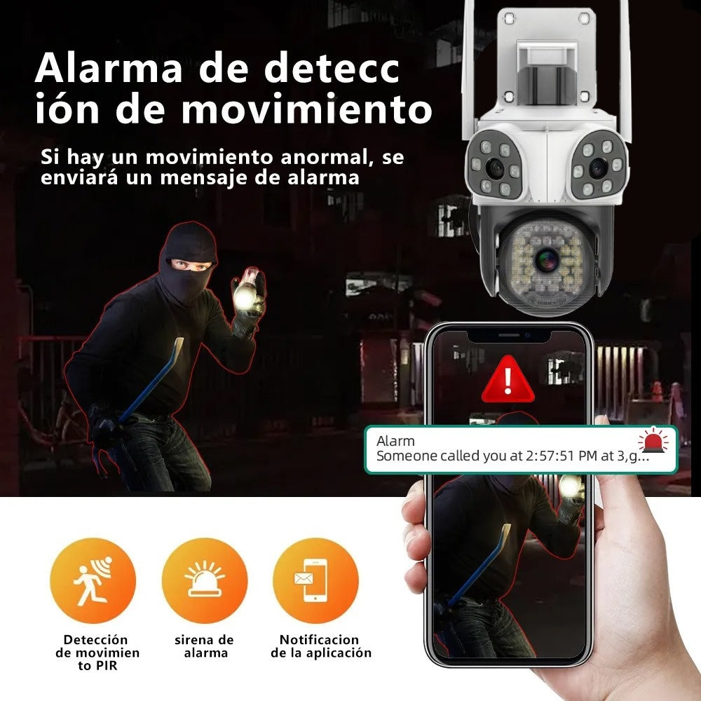 Câmeras de segurança Hardline com lente dupla 2 em 1 - Brancas