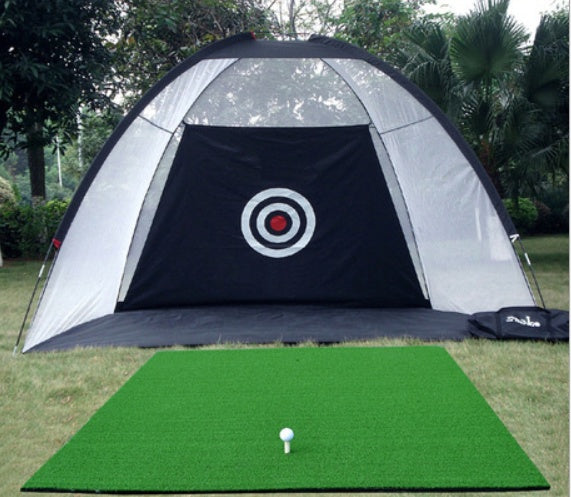 Tenda de treino de golfe com rede, gaiola de treino de golfe para jardim ou gramado, equipamento de treino de golfe em tela para uso externo.