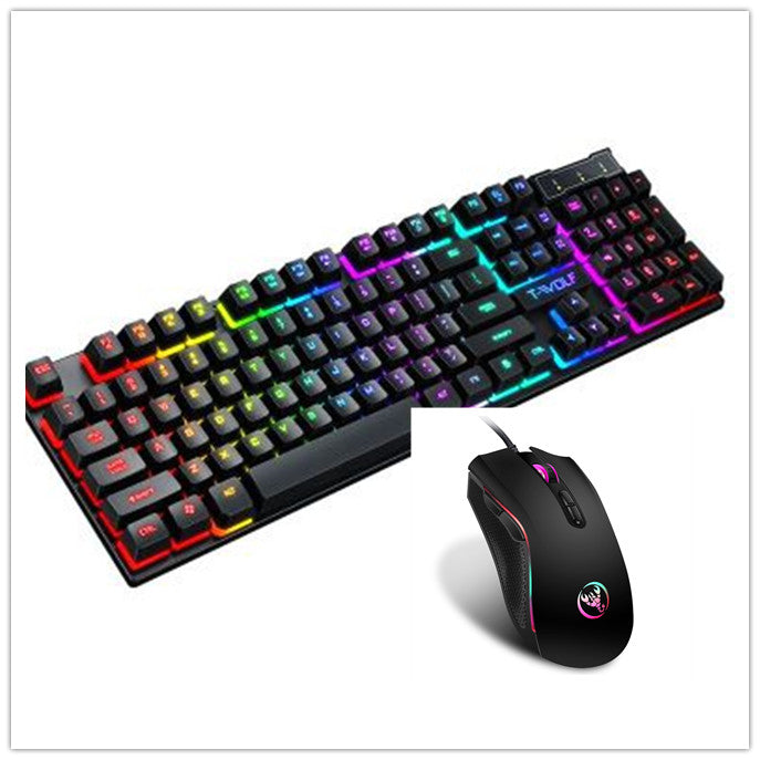 Teclado com fio USB luminoso para jogos com manipulador flutuante