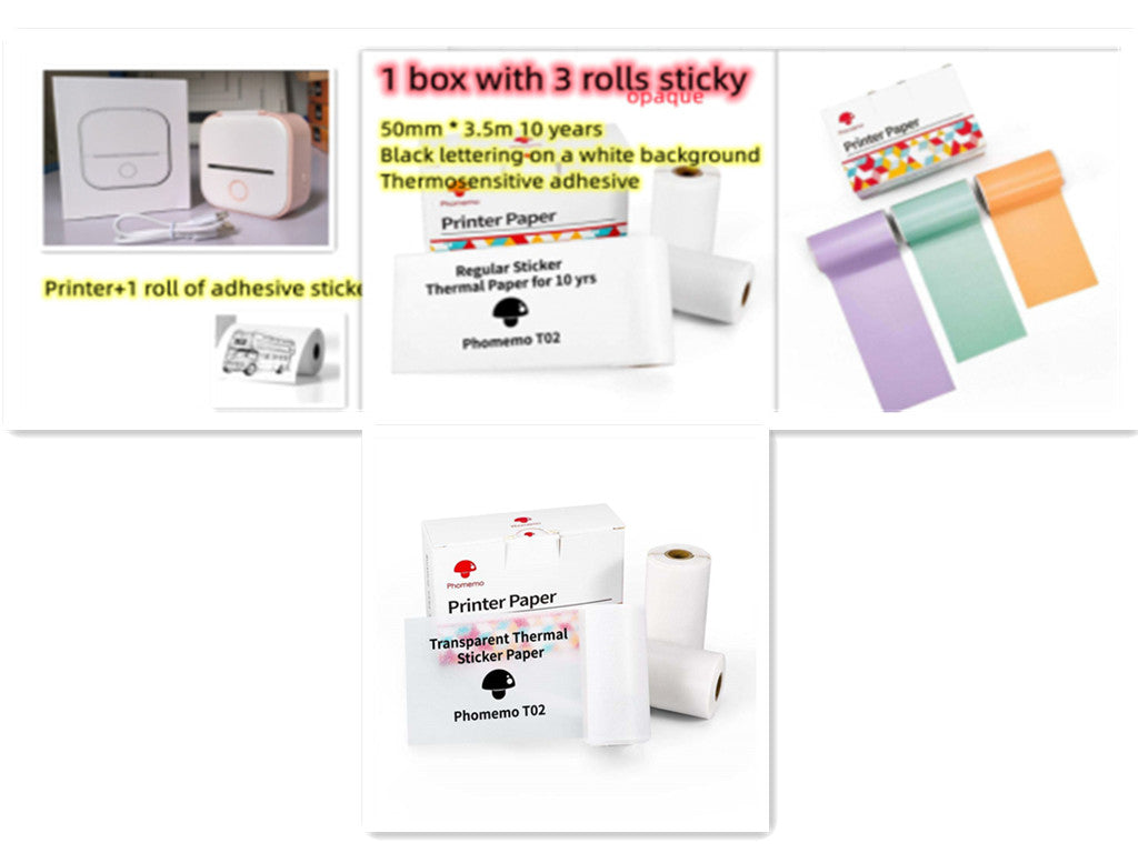 Impressora portátil mini térmica de etiquetas, impressora fotográfica doméstica, impressora para estudantes, impressora de questões erradas, mini impressora de etiquetas compatível com Bluetooth, etiqueta de preço