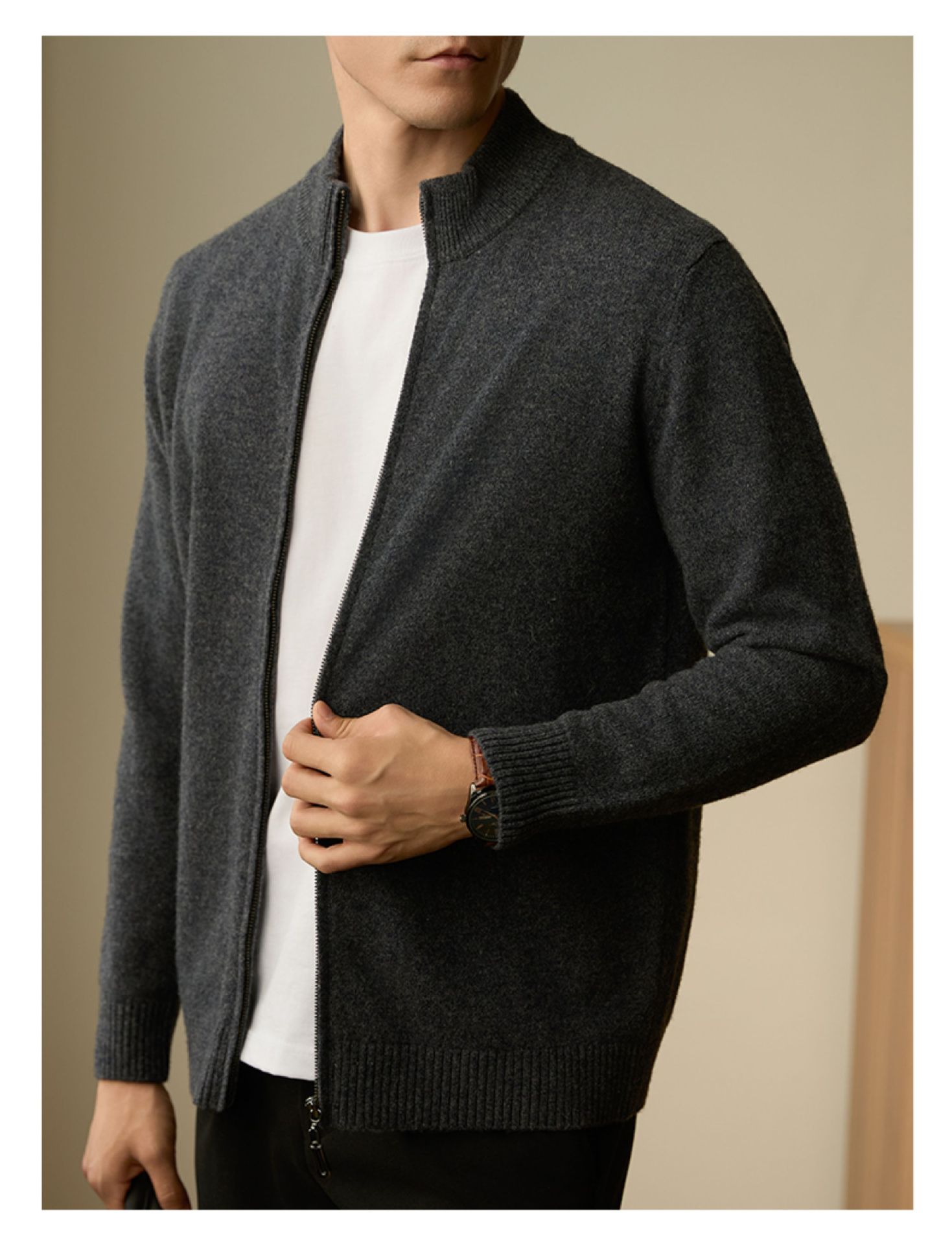 Jaqueta Casual Tricô Masculina Nova de Negócios Outono/Inverno