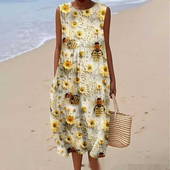 Vestido casual estampado e elegante para mulheres