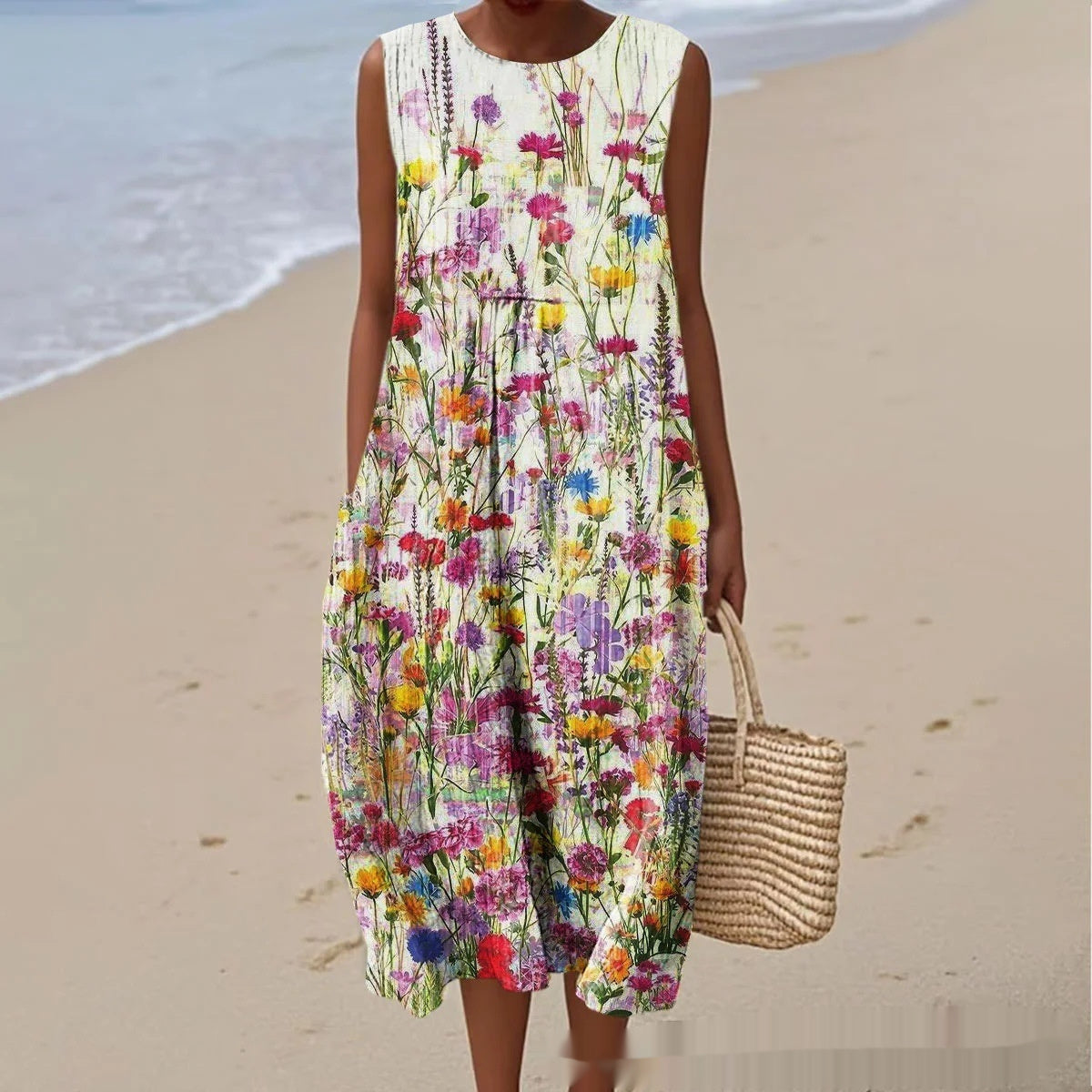 Vestido casual estampado e elegante para mulheres