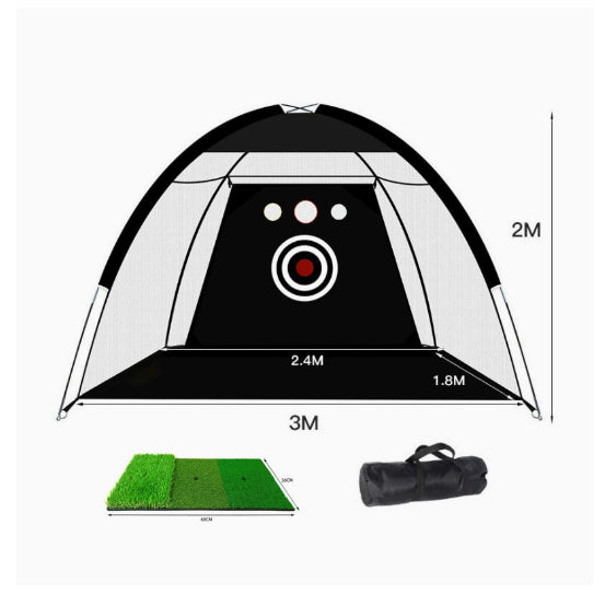 Tenda de treino de golfe com rede, gaiola de treino de golfe para jardim ou gramado, equipamento de treino de golfe em tela para uso externo.