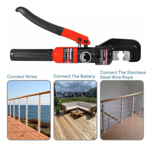 Alicate de crimpagem hidráulico para conectores elétricos de 4 mm a 70 mm