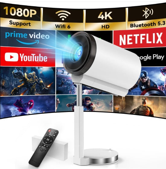 Projetor doméstico para projeção na parede do quarto, ultratransparente, projeção direta de celular e computador, projetor em miniatura.