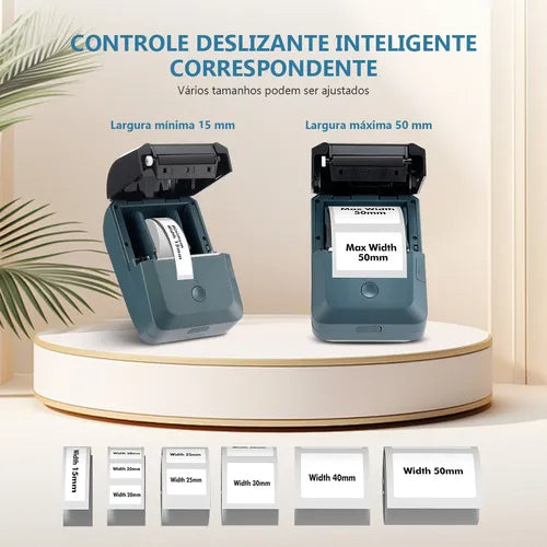 Impressora térmica de recibos compacta e de alta velocidade, sem fio, para pontos de venda (PDV), ideal para pequenos negócios, supermercados e restaurantes. Possui bateria recarregável e resolução de 203 dpi.