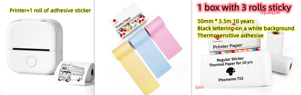 Impressora portátil mini térmica de etiquetas, impressora fotográfica doméstica, impressora para estudantes, impressora de questões erradas, mini impressora de etiquetas compatível com Bluetooth, etiqueta de preço