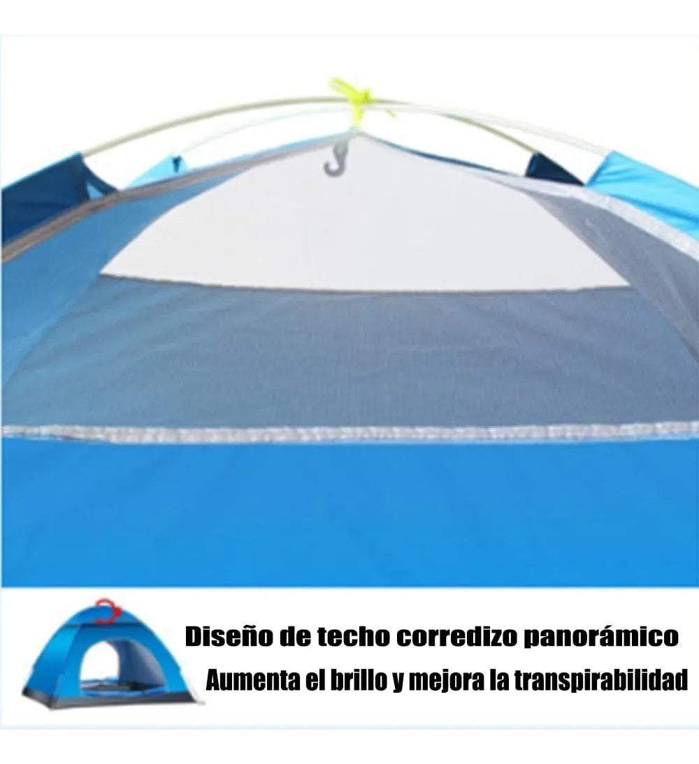 Barraca de camping automática e impermeável Bounce para 1 pessoa - Verde com detalhes em laranja